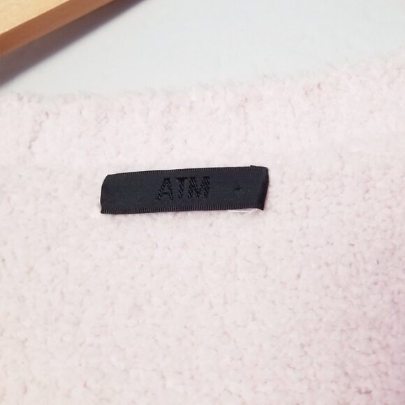ATM Anthony Thomas Melillo Chenille V Neck Sweater Size S Light Pale Pink $350 - Picture 10 of 16
